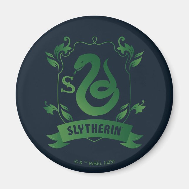 Imã Brasão da Casa SLYTHERIN™ Enfeitado (Frente)