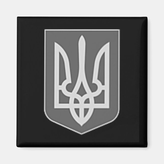 Imã Brasão de Armas da Ucrânia Emblema Tridente de Pra (Frente)