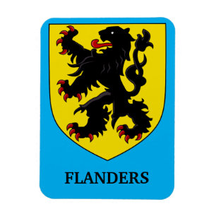 Ímã Brasão de Armas de Flandres Leão Heraldico