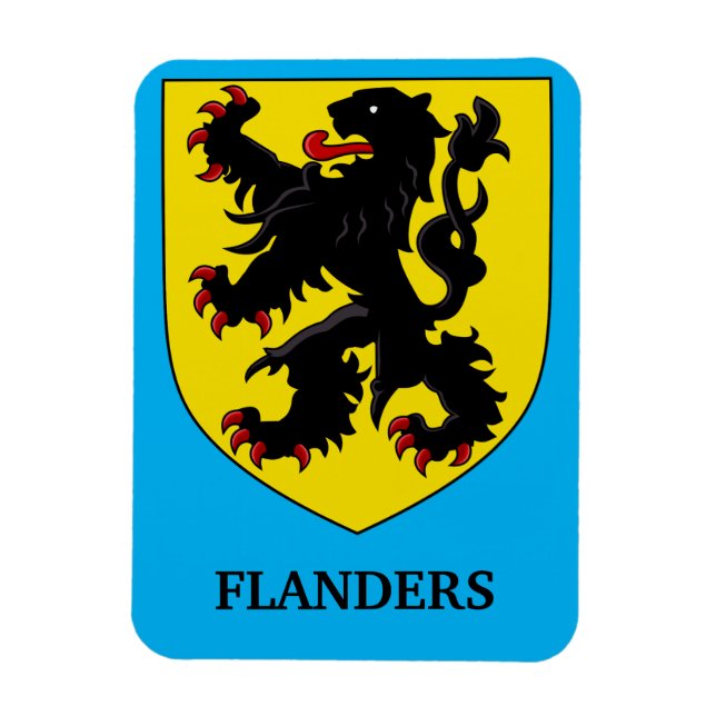 Ímã Brasão de Armas de Flandres Leão Heraldico (Vertical)