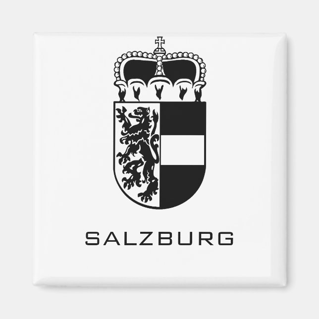 Imã Brasão de Armas de Salzburgo Arte Monocromática Re (Frente)