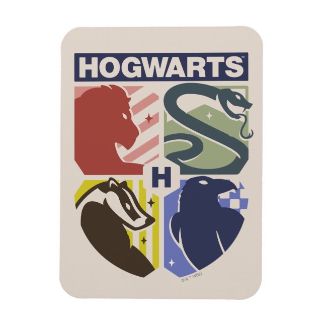 Ímã Brasão Estampado Vintage HOGWARTS™ (Vertical)
