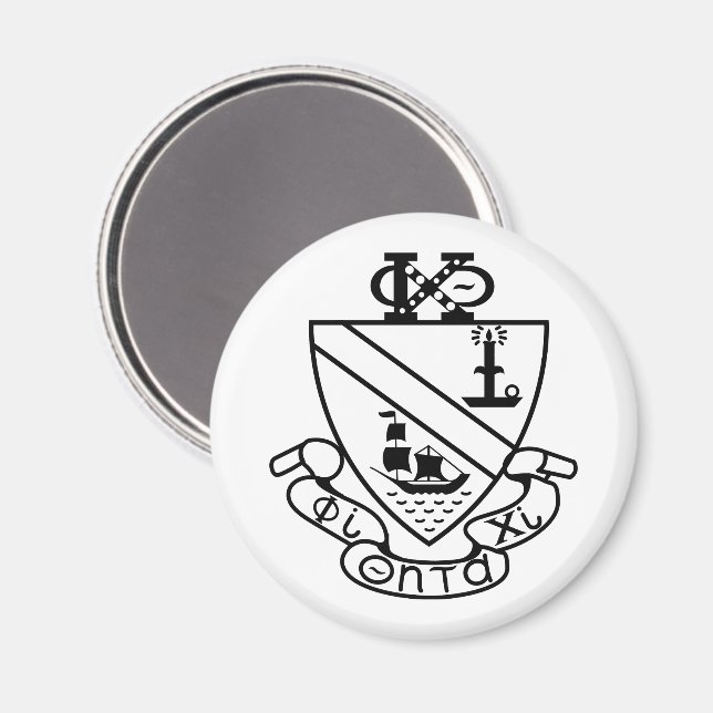 Imã Brasão Phi Chi Theta | P&B (Front/Back)