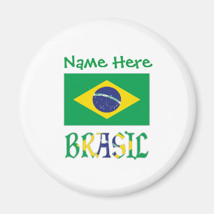 Imã Brasil Bandeira do Brasil Verde Personalizado