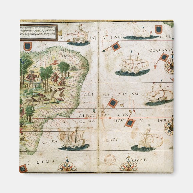 Imã Brasil do 'Atlas Miller' de Pedro Reinel (Frente)