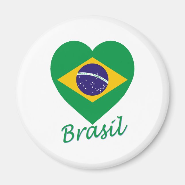 Imã Brasil Flag Heart (Frente)