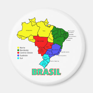 Imã Brasil. Regiões na cor