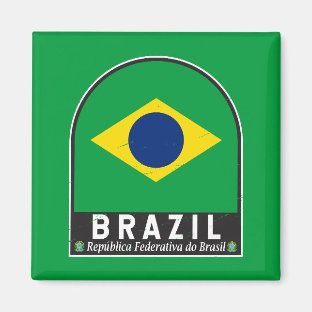 Imã Brasil Sinalizador Emblem Vintage (Frente)