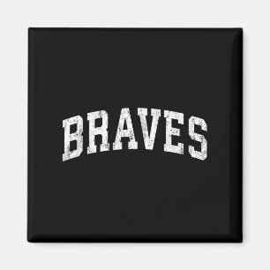 Imã Braves Mascot Vintage Athletic Nome Design