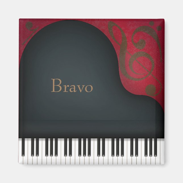 Imã "Bravo" - Grande Piano Negro Apresentando Artes Pe (Frente)