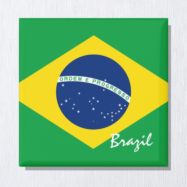 Imã Brazilian flag & Brazil holiday/sports fans (Criador carregado)