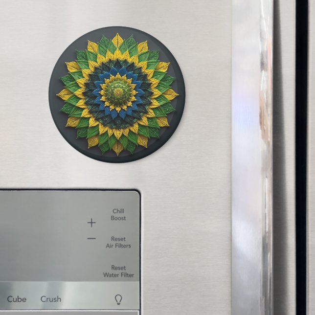 Imã Brazilian Leaf Mandala - Refrigerator Magnet (In Situ (Fridge))