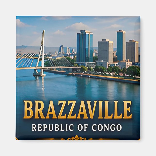 Imã Brazzaville Rio Congo e Vibrante Vida Urbana (Frente)