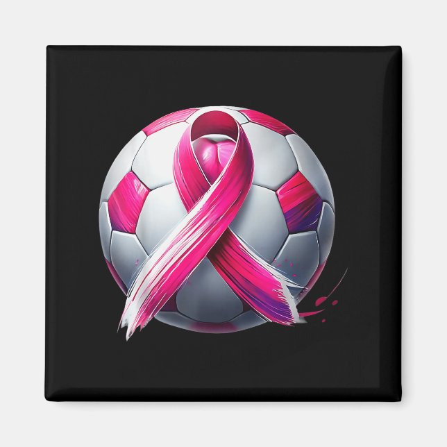 Imã Breast Cancer Soccer Ball Nk Ribbon Kick For A  (Frente)