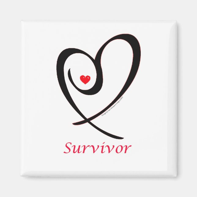 Imã Breast Cancer Survivor logo by 3x artist (Frente)