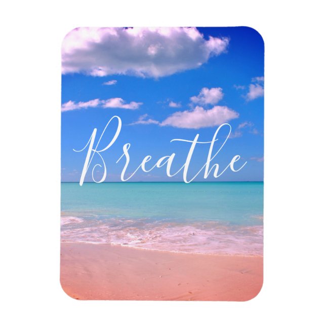 Ímã Breathe | Beachy, Ocean Motivational Magnet (Vertical)