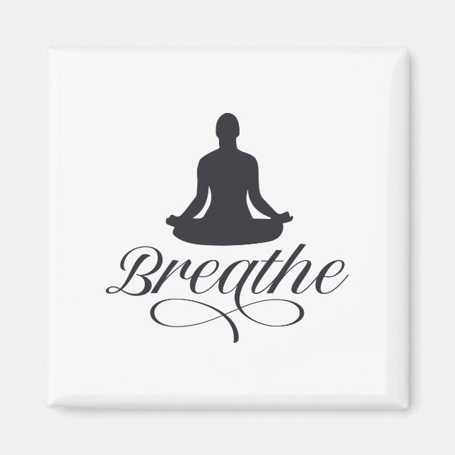 Imã Breathe Yoga Pose Silhouette (Frente)