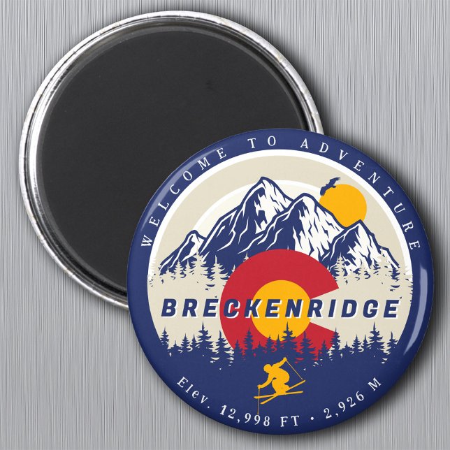 Imã Breckenridge Colorado Flag Mountain Souvenir (Criador carregado)