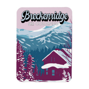 Ímã Breckenridge Colorado Winter Art Vintage