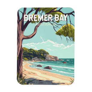 Ímã Bremer Bay Austrália - Viagem Art Vintage
