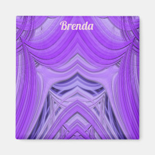 Imã BRENDA ~ 3D Design Fratural azul roxo