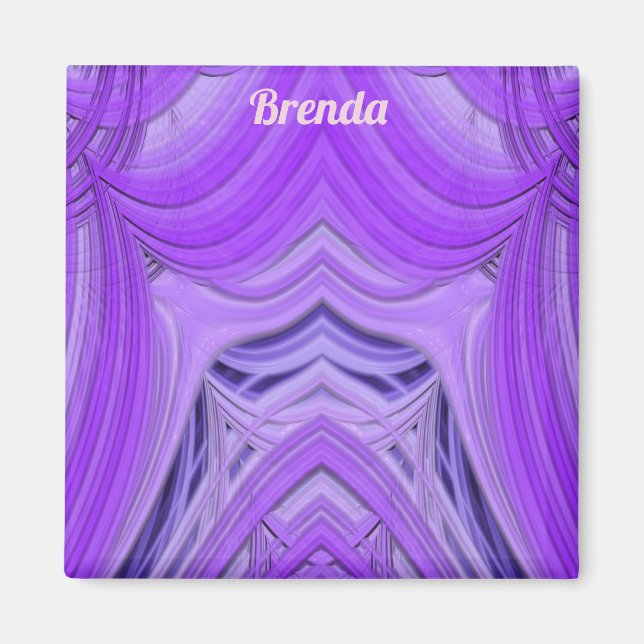 Imã BRENDA ~ 3D Design Fratural azul roxo (Frente)