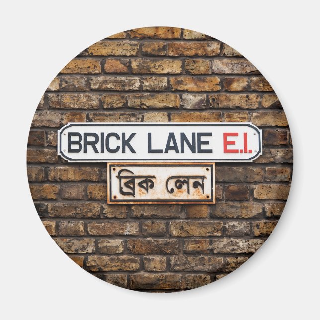 Imã Brick Lane E1 Fridge Magnet (Frente)