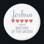 Imã Bridal e Festa de casamento 5, Irmão do Coração do<br><div class="desc">Os membros do partido nobre e da festa de casamento sentir-se-ão amados e apreciados com um presente de "cinco corações" feito especialmente para eles. O amor é o que ele quer. Quer seja um casamento em casa ou um casamento de destino, os itens personalizados vão certamente trazer sorrisos ao longo...</div>