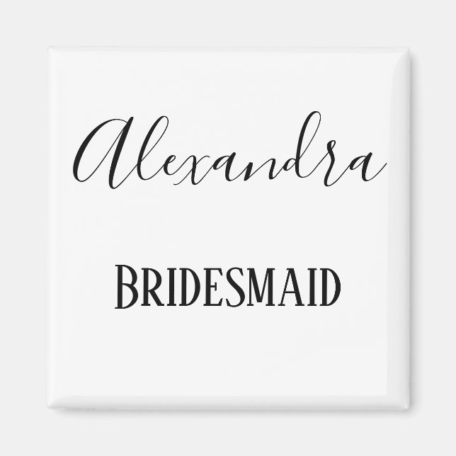 Imã Bridesmaid Black and White curativo (Frente)