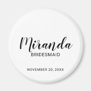 Imã Bridesmaid Personalizado de Script Moderno