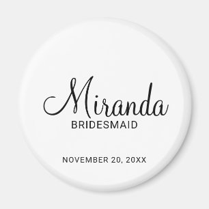 Imã Bridesmaid Personalizado de Script Moderno