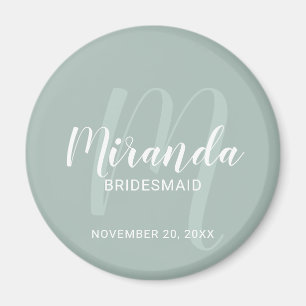 Imã Bridesmaid Personalizado de Script Moderno