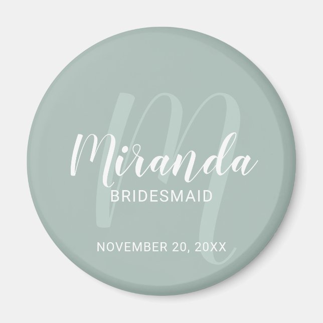 Imã Bridesmaid Personalizado de Script Moderno (Frente)