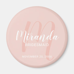 Imã Bridesmaid Personalizado de Script Moderno