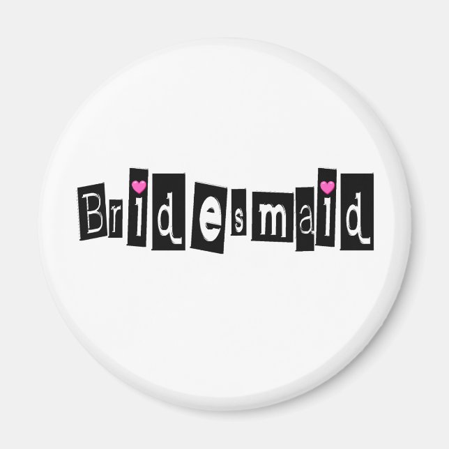 Imã Bridesmaid (Sq Blk) (Frente)