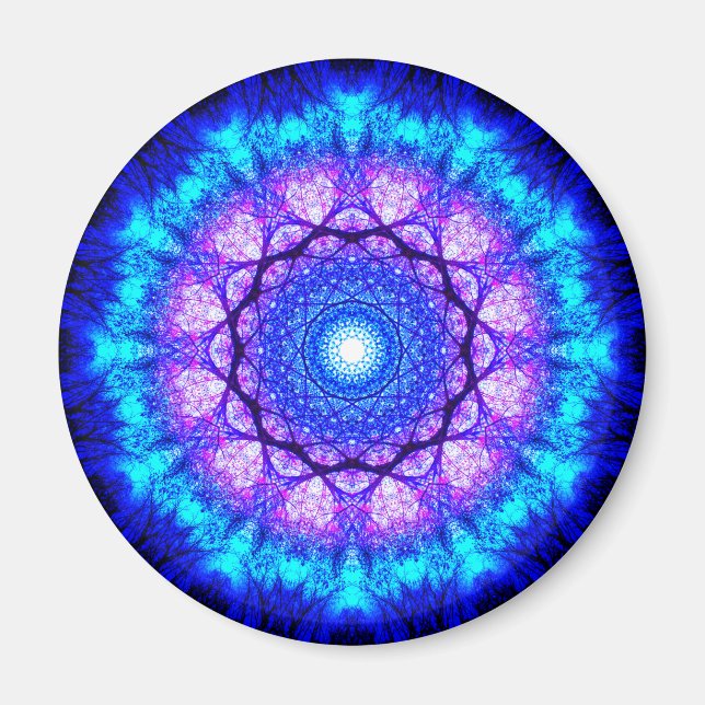 Imã Bright Blue e Purple Mandala (Frente)