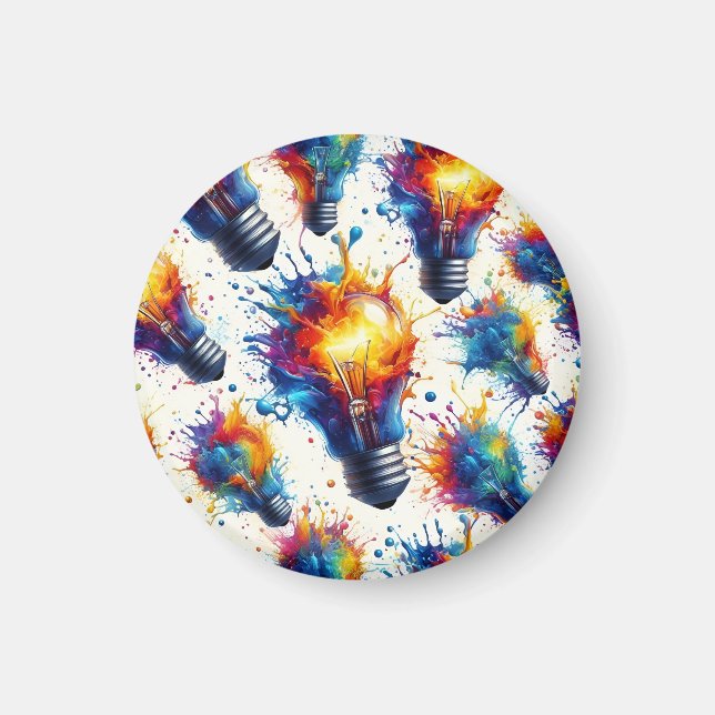 Imã Bright Ideas – Colorful Light Bulb Pattern with Ab (Frente)