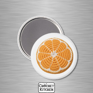 Imã Bright Modern Mínimo Crochet Laranja Fresco