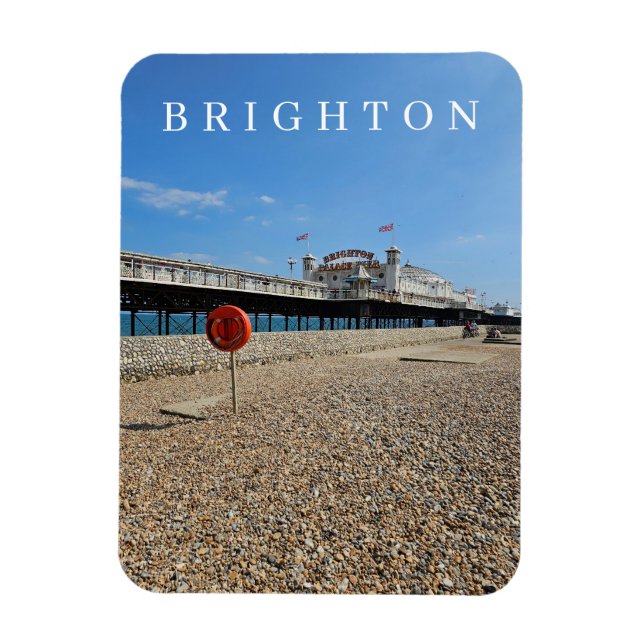 Ímã Brighton Beach e imã de geladeira de visão de píer (Vertical)