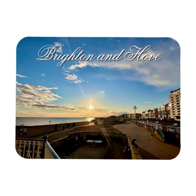 Ímã Brighton e Hove Seafront Sunset Foto (Horizontal)