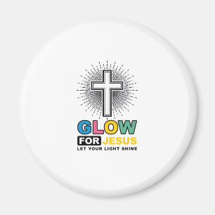 Imã Brilhe Para Jesus Camisa Cristã Cruz Luz Design_