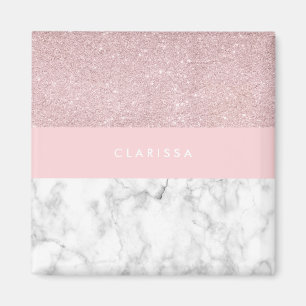 Imã Brilho cor-de-rosa feminino elegante do ouro &