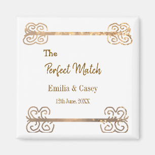 Imã Brilho dourado vintage o casal perfeito