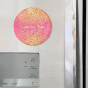 Imã Brilho e Faísca Rosa Dourado Glamouroso