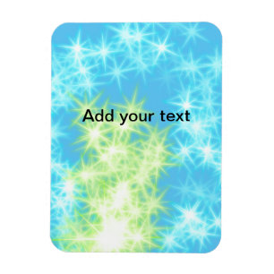 Ímã Brilho estrelas simples azul céu adicione seu text