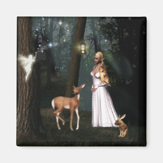 Imã Brilho na floresta - ímã de fantasia de fadas (Frente)