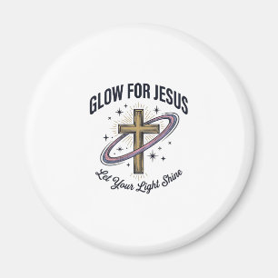 Imã Brilho para Cruz Cristã Jesus Vetor Vintage
