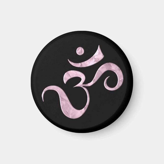 Imã Brilho Rosa Om (Frente)