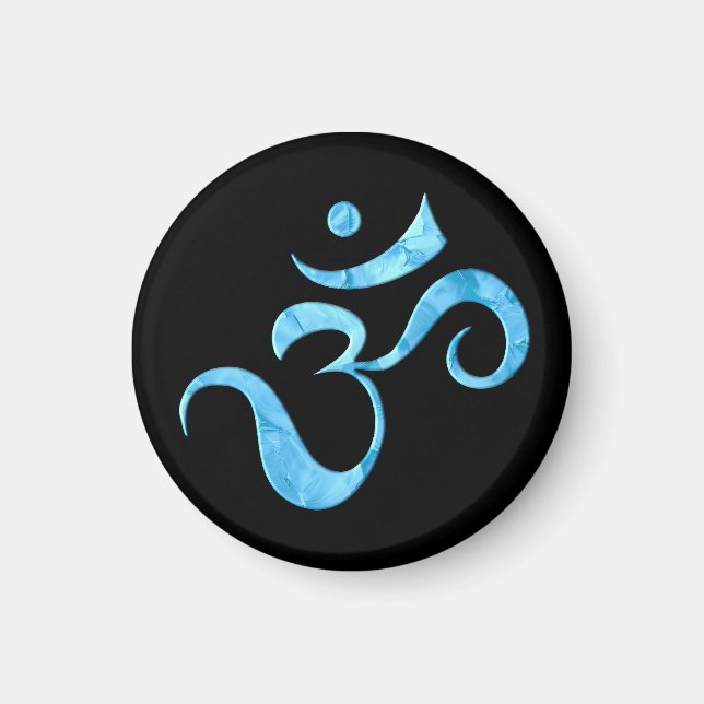 Imã Brilho Turquesa Om (Frente)
