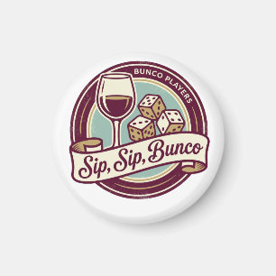 Imã Brincadeira de Dados Bunco com Vinho